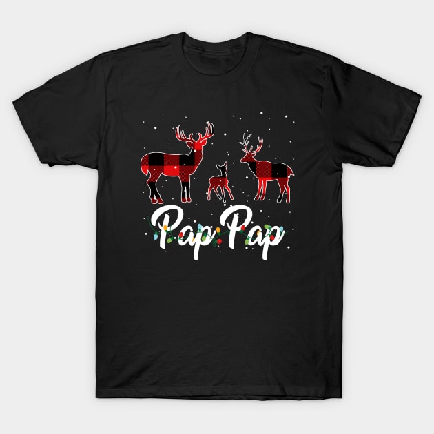 Pap Pap Reindeer Plaid Pajama Shirt Family Christmas T-Shirt by intelus